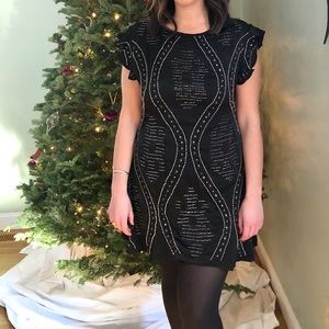 FREE PEOPLE Black Studded Dress